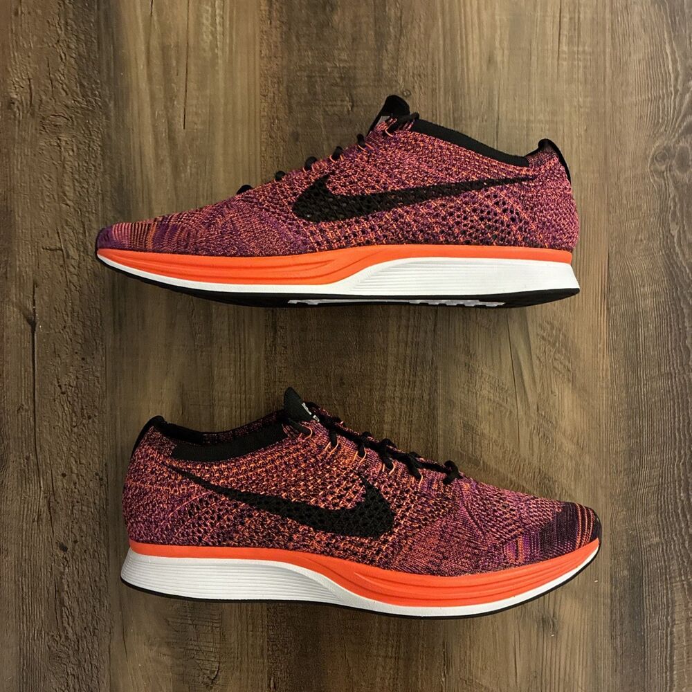 Nike Flyknit Racer Acai Berry Pink Men Size 12 Running Shoes 526628-008